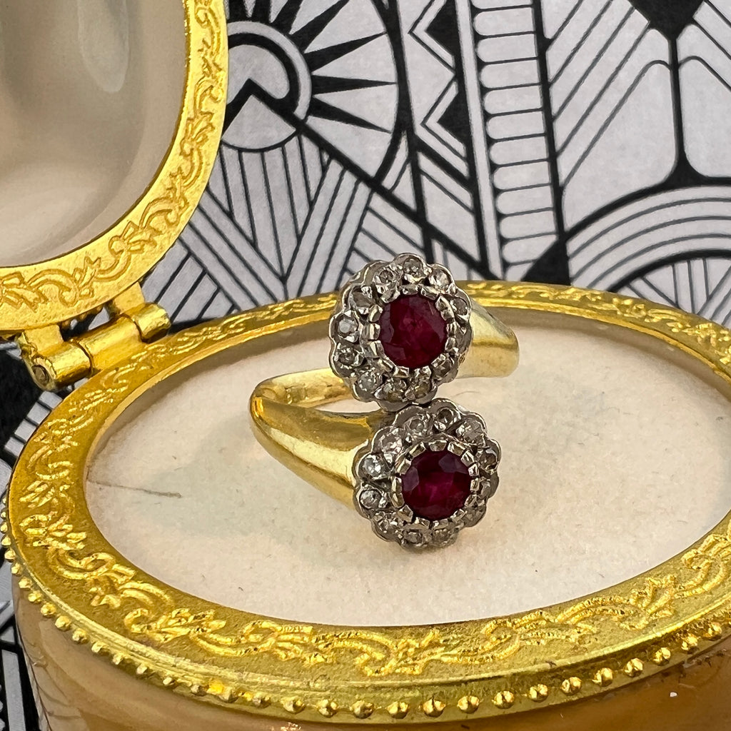 Victorian Era Natural Ruby & Diamond Ring