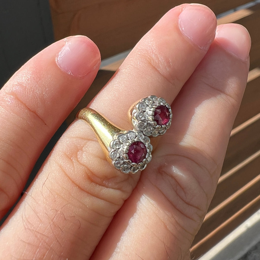 Victorian Era Natural Ruby & Diamond Ring