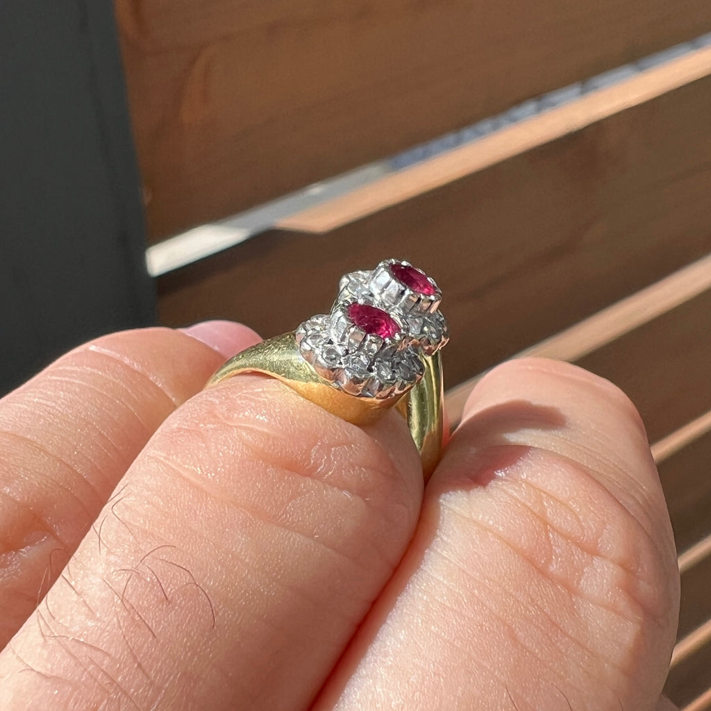 Victorian Era Natural Ruby & Diamond Ring