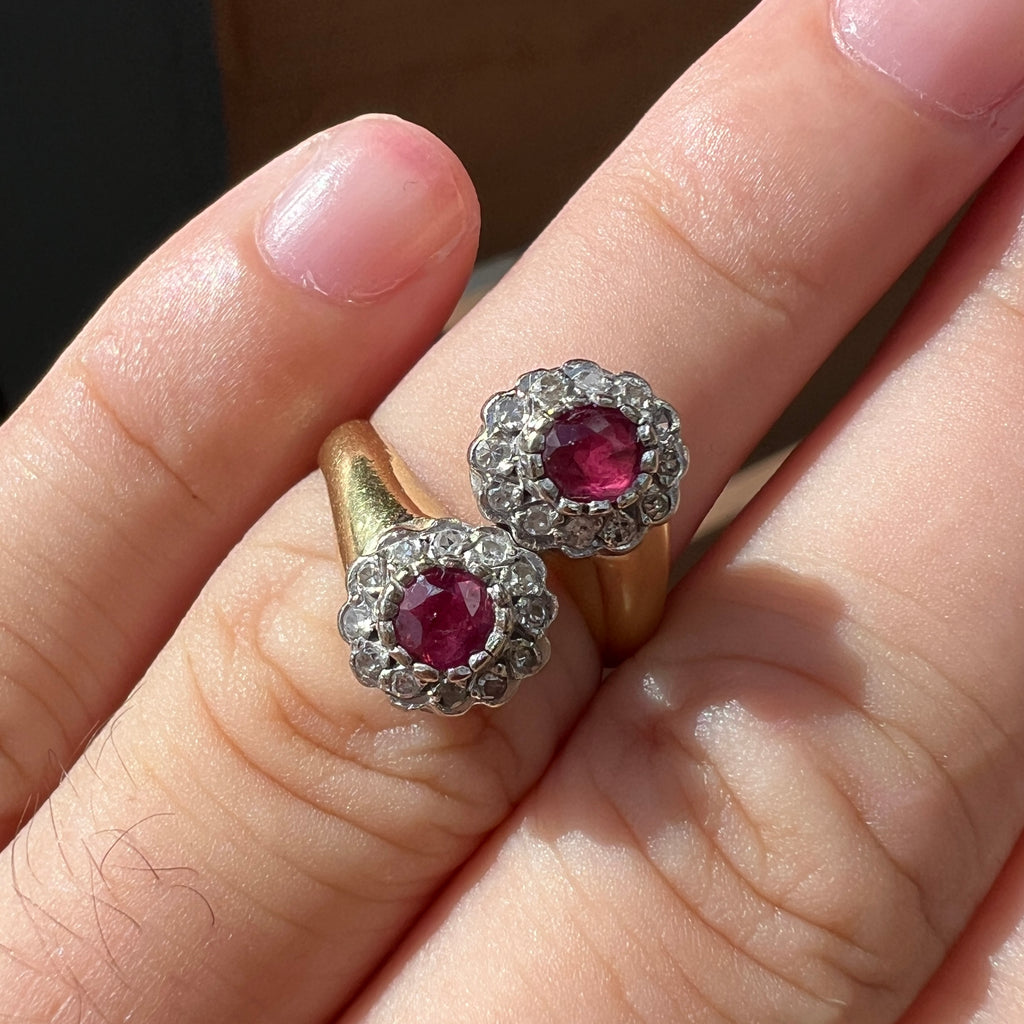 Victorian Era Natural Ruby & Diamond Ring