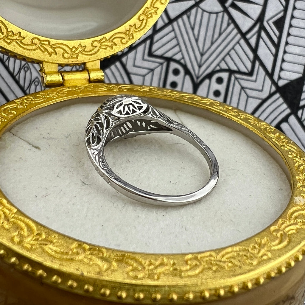 Art Deco Era Diamond Filigree Ring